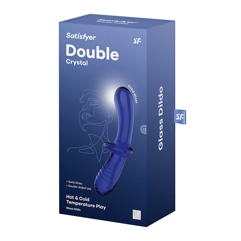 SATISFYER Double Crystal Glass Dildo Blue