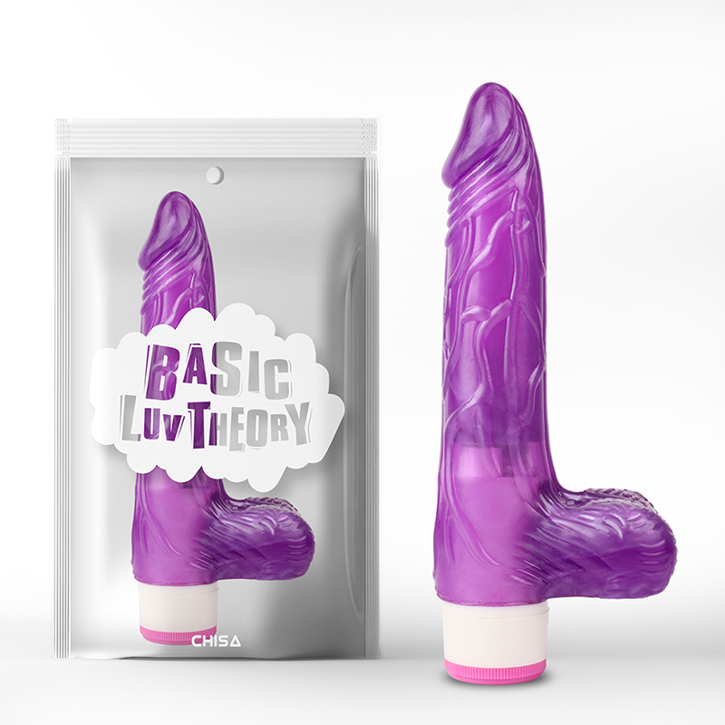 Realisticni vibrator sa testisima Luv Pleaser Purple