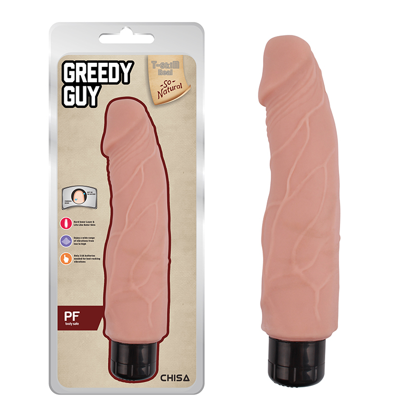 Mekani Realisticni Vibrator 24cm Greedy Guy Flesh