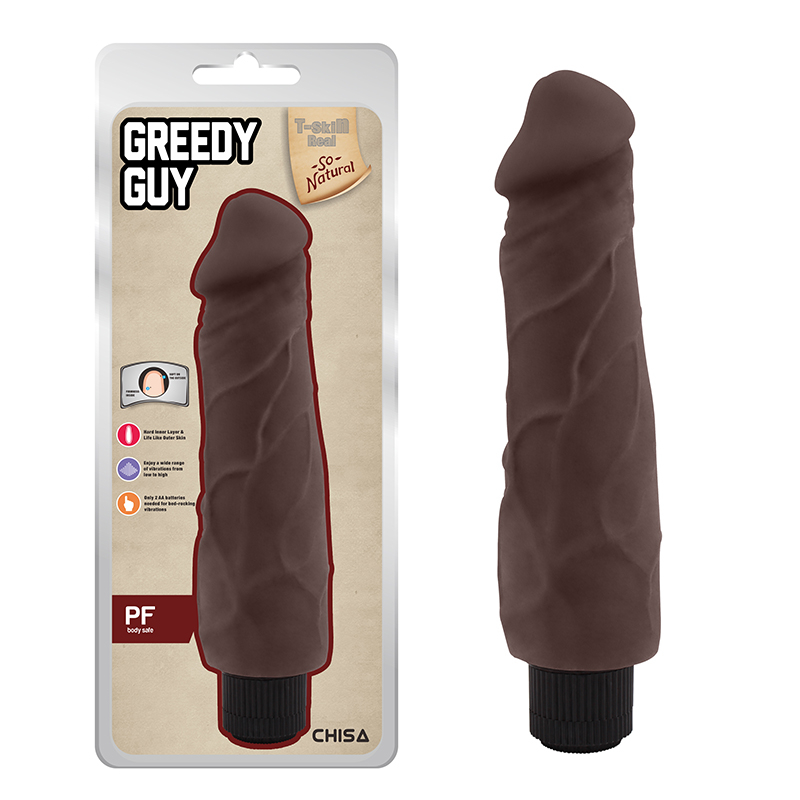 Mekani Realisticni Vibrator 24cm Greedy Guy Brown