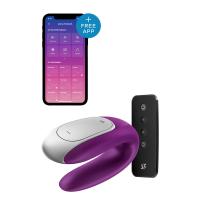 Vibrator za parove aplikacija Satisfyer Double Fun Violet