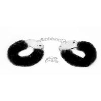 Metalne Lisice Crno Krzno Black Furry Cuffs