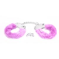 Metalne Lisice Roze Krzno Pink Furry Cuffs