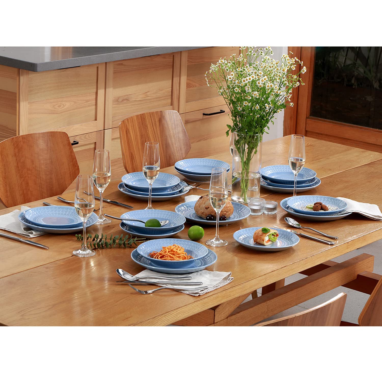 Set dubokih tanjira 6kom SUNTUN plavi - SCULPTOR