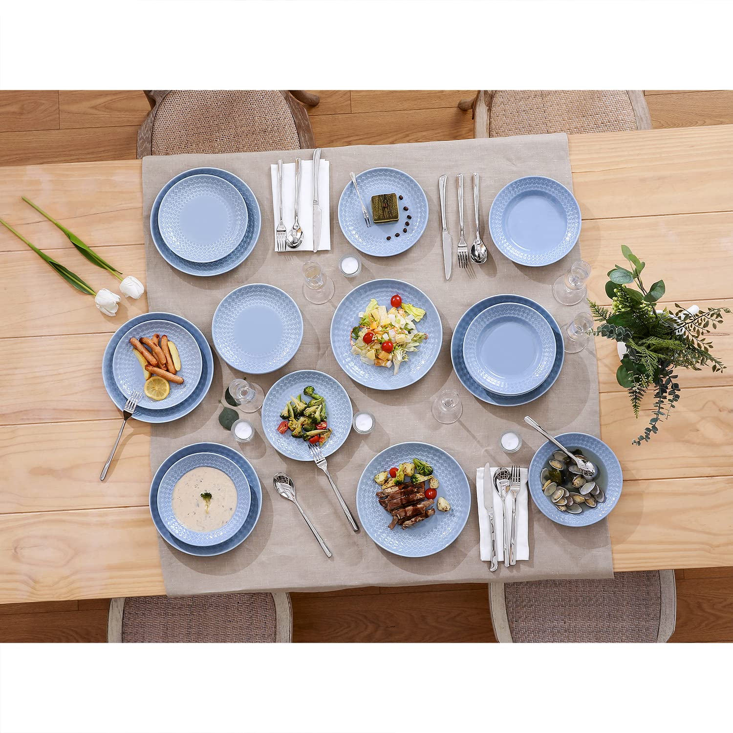 Set dubokih tanjira 6kom SUNTUN plavi - SCULPTOR