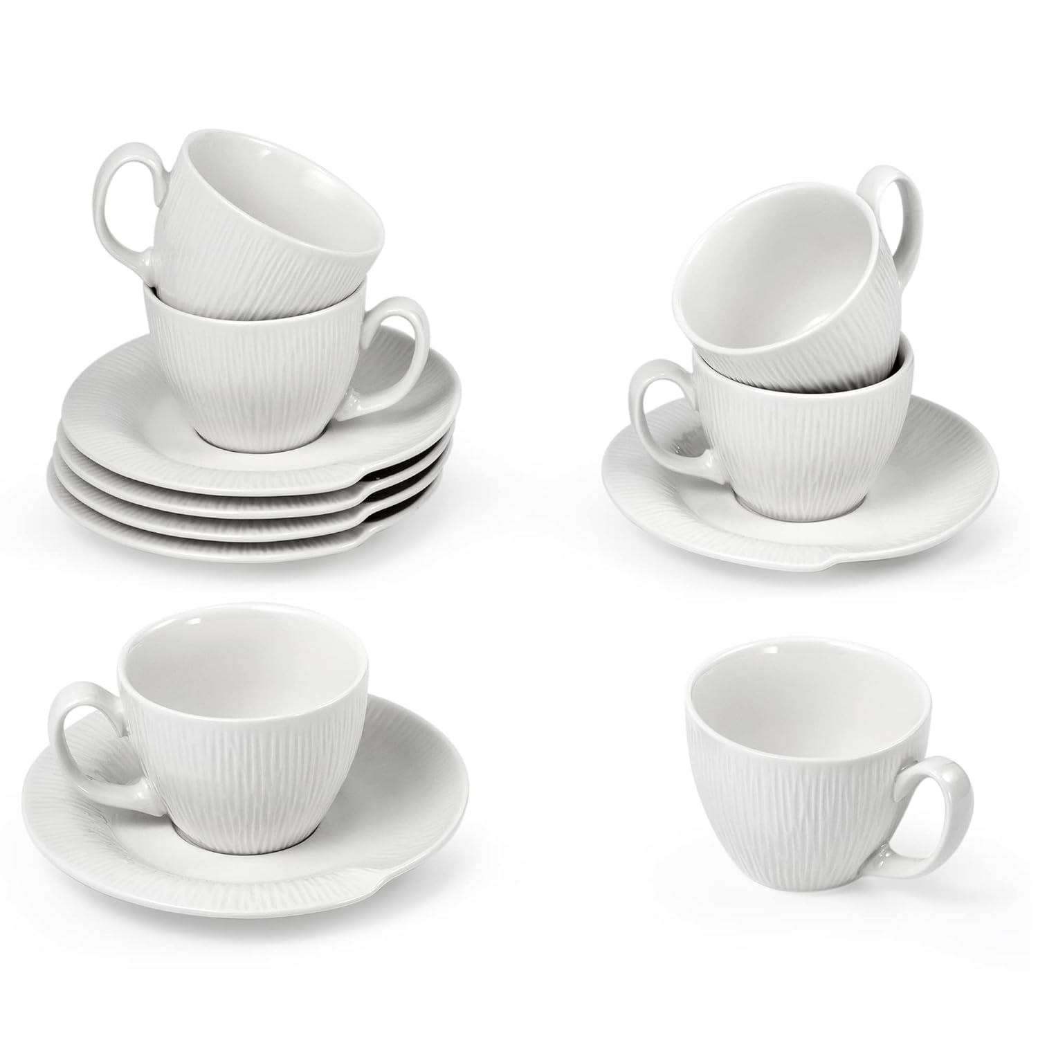 Šoljice za kafu - Set šoljica 12 kom beli SUNTUN - NATURE okrugle