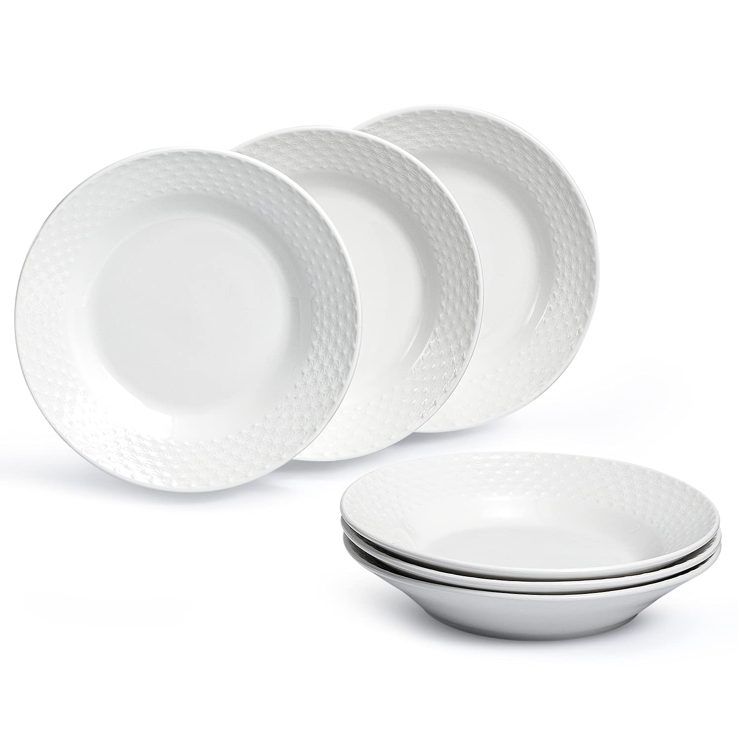 Set dubokih tanjira 6/1 beli SUNTUN - SCULPTOR