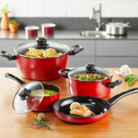 Ceraflon set šerpi 7 delova - Crveni