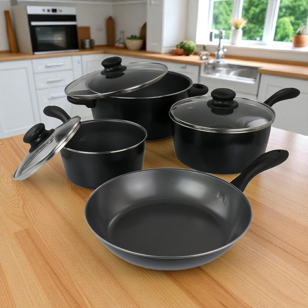 Set šerpi od 7 delova crni - Ceraflon