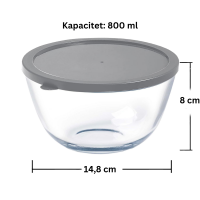 Staklena činija sa poklopcem