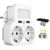 Utičnica sa noćnim svetlom i USB-om 3u1