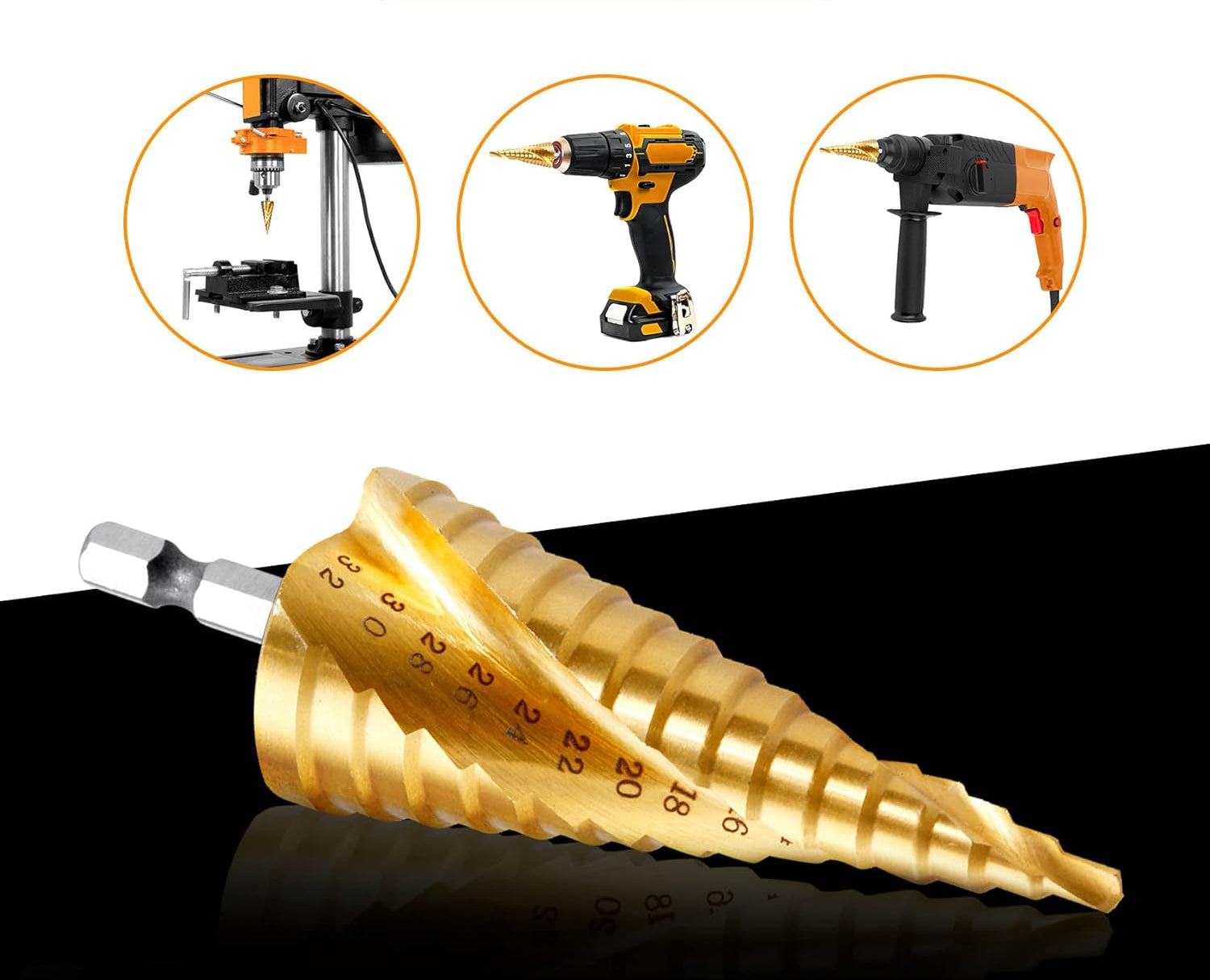 Rovtop set od 3 stepenaste burgije