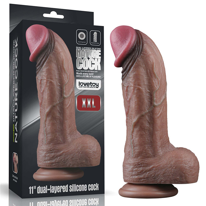 Dildo 28cm 11in Dual Layered Silicone Cock XXL