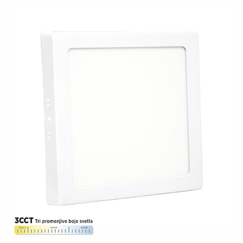 M18NKCCT 18W 30006500K beli nadgradni kvadratni LED panel Mitea Lighting