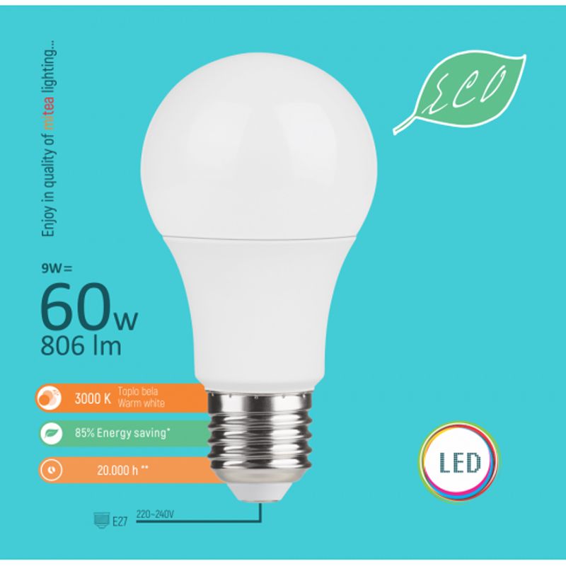 LED sijalica ECO E27 9W A60 Mitea Lighting