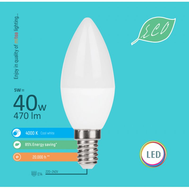 LED sijalica ECO E14 5W C36 Mitea Lighting