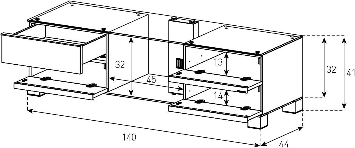 TV komoda  Sonorous MD 9540-C-INX-BLK