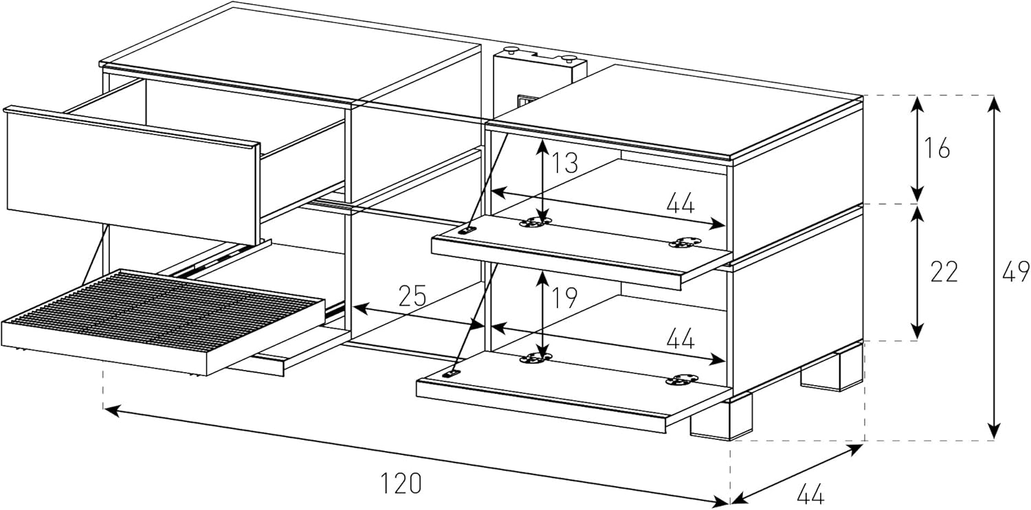 TV komoda Sonorous MD 9220-C-INX-RED
