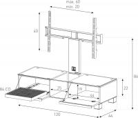 TV komoda Sonorous MD 8120-B-HBLK-AMZ
