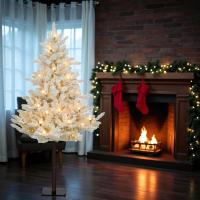 Novogodišnja jelka na stablu sa LED lampicama 150cm, krem