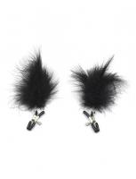 Crne štipaljke sa perjem