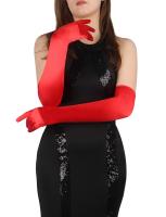 Crvene dugačke rukavice od simuliranog svilenog materijal C81312-2