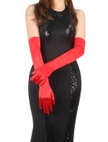 Crvene dugačke rukavice od simuliranog svilenog materijal C81312-2