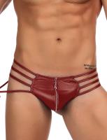 Muške kožne tange rajsferšlusom MP068-3-XL - EUR vel. 44