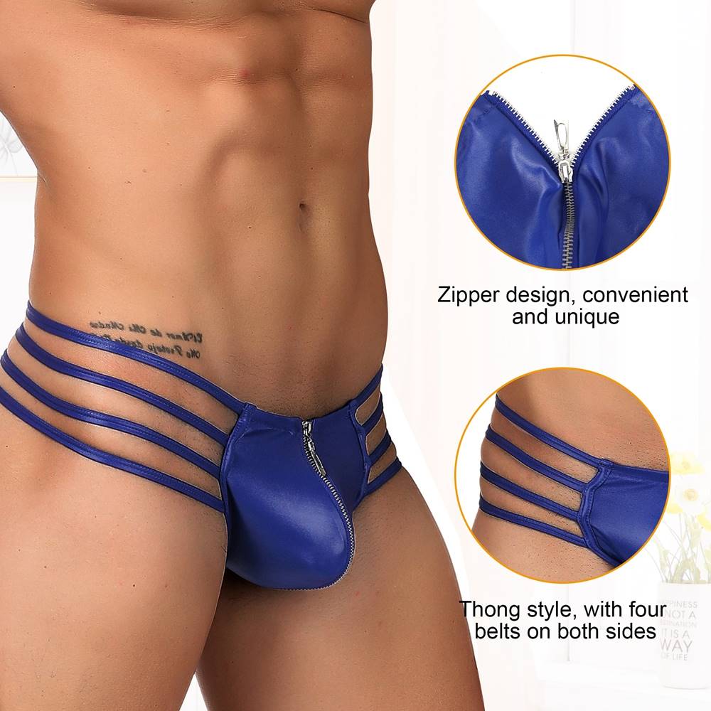 Muške kožne tange rajsferšlusom MP068-2-S - EUR vel. 38