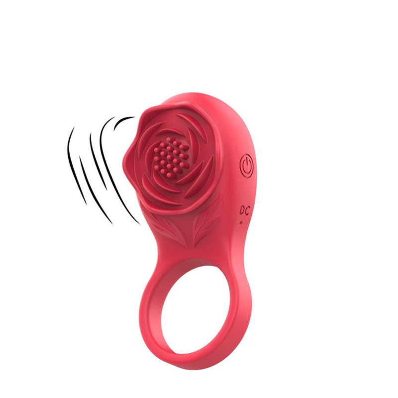 Vibro prsten Vibrating Rose Cock Ring