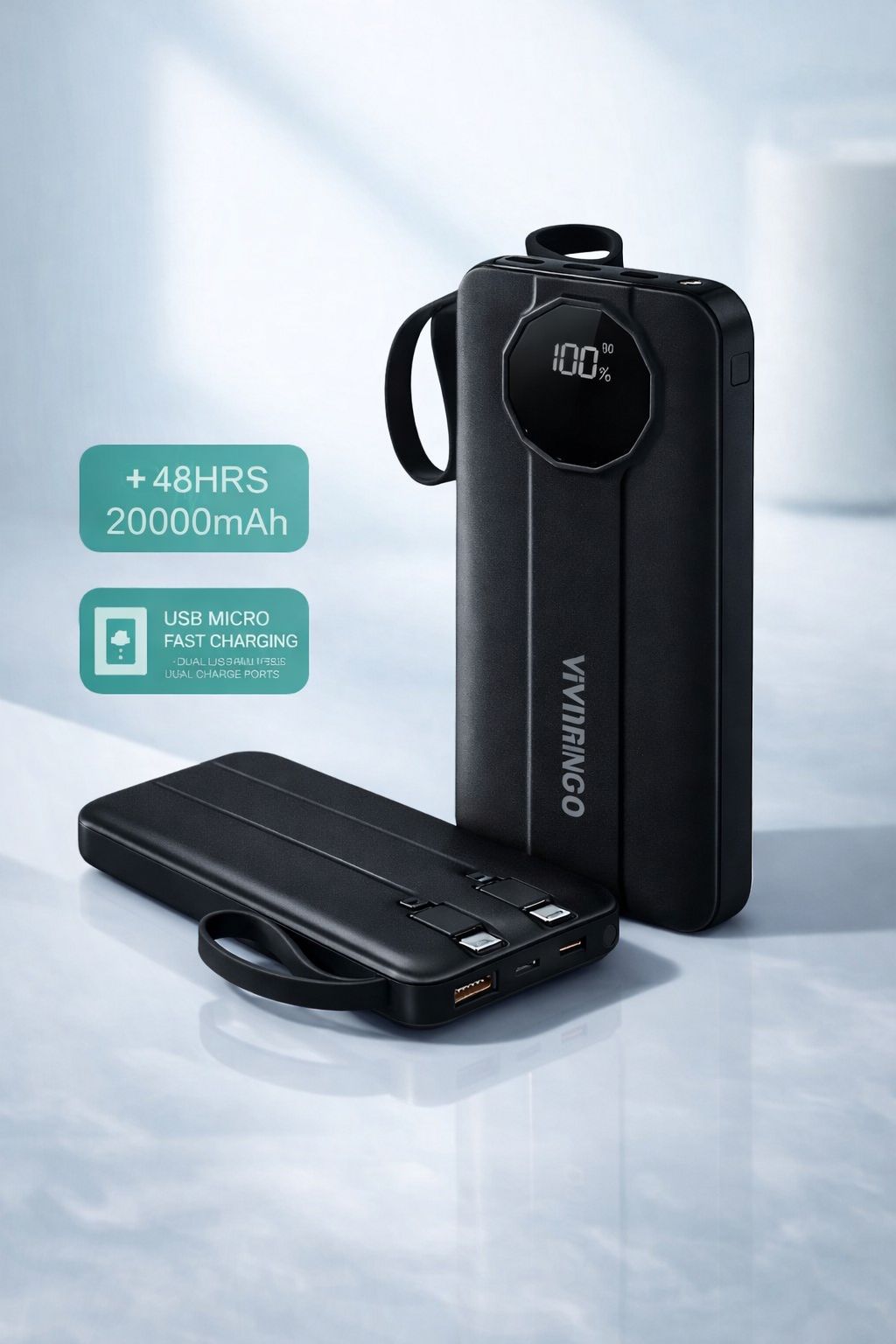 Eksterna baterija 20000mAh  66W brzo punjenje Crna