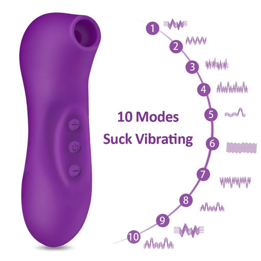 Vibrator za sisanje klitorisa, 10 brzina LJUBIČASTI