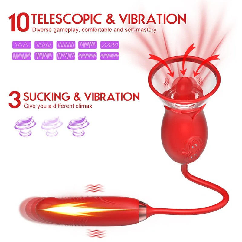 Ruža vibrator 3-u-1 – lizanje, sisanje, G tačka