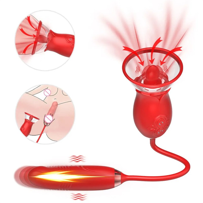 Ruža vibrator 3-u-1 – lizanje, sisanje, G tačka