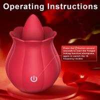 Vibrator ruža sa funkcijom lizanja jezikom CRVENA