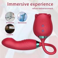 Rose vibrator (ruža vibrator) – sisanje i vibriranje (silikon) crvena