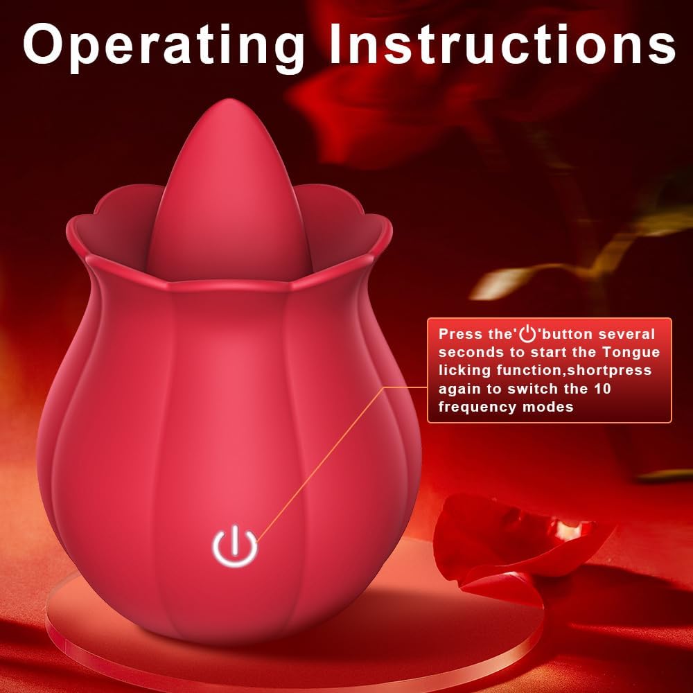 Vibrator ruža sa funkcijom lizanja jezikom roze