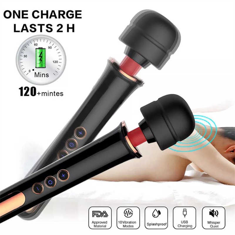 AV Wand masažer i vibrator za G tačku CRNI
