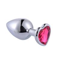 Metalni analni butt plug sa bazom u obliku srca   VELIČINA S