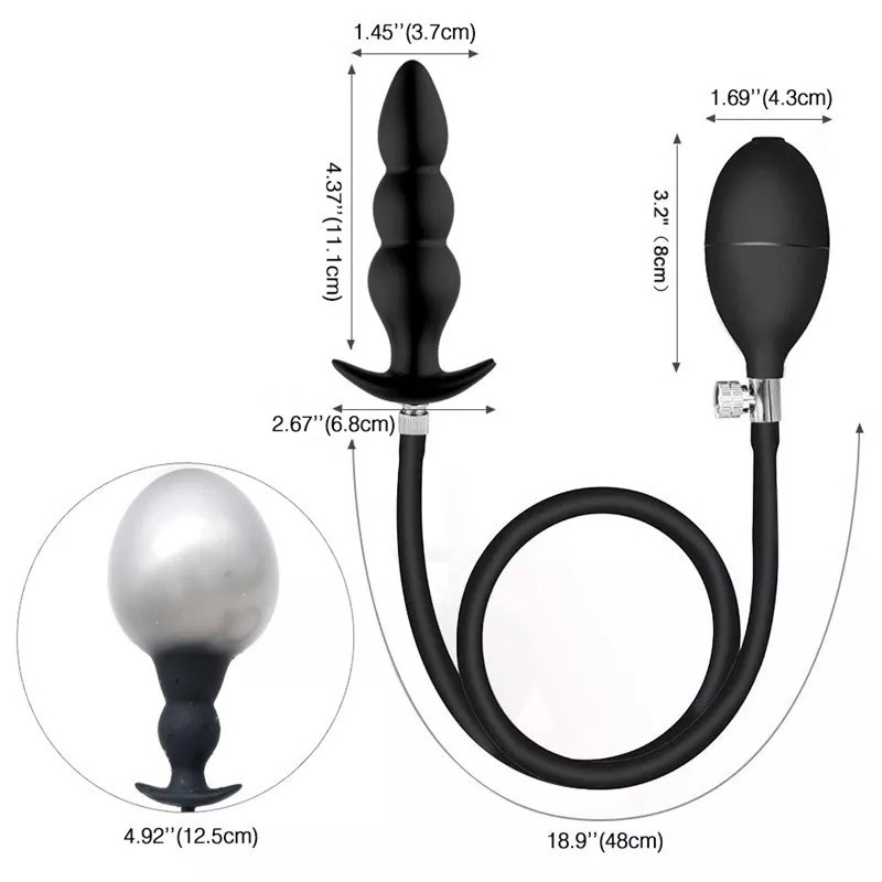 Silikonski naduvavajući analni butt plug (podesiv)