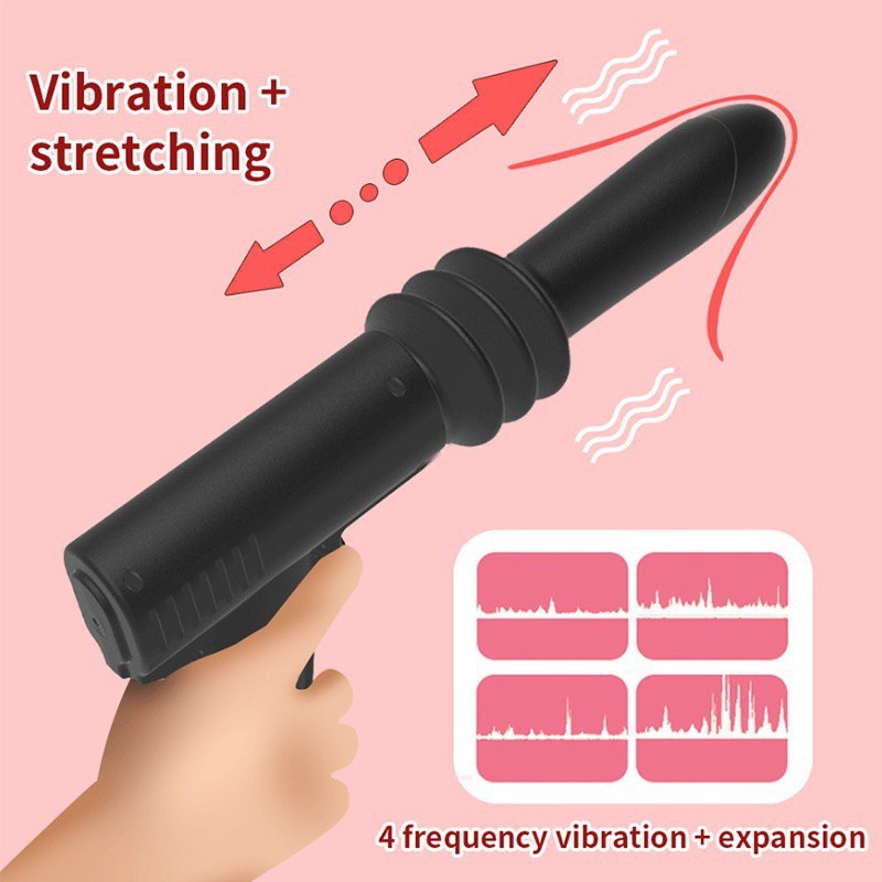 Automatski dildo vibrator sa potiskivanjem sa drškom u obliku pištolja