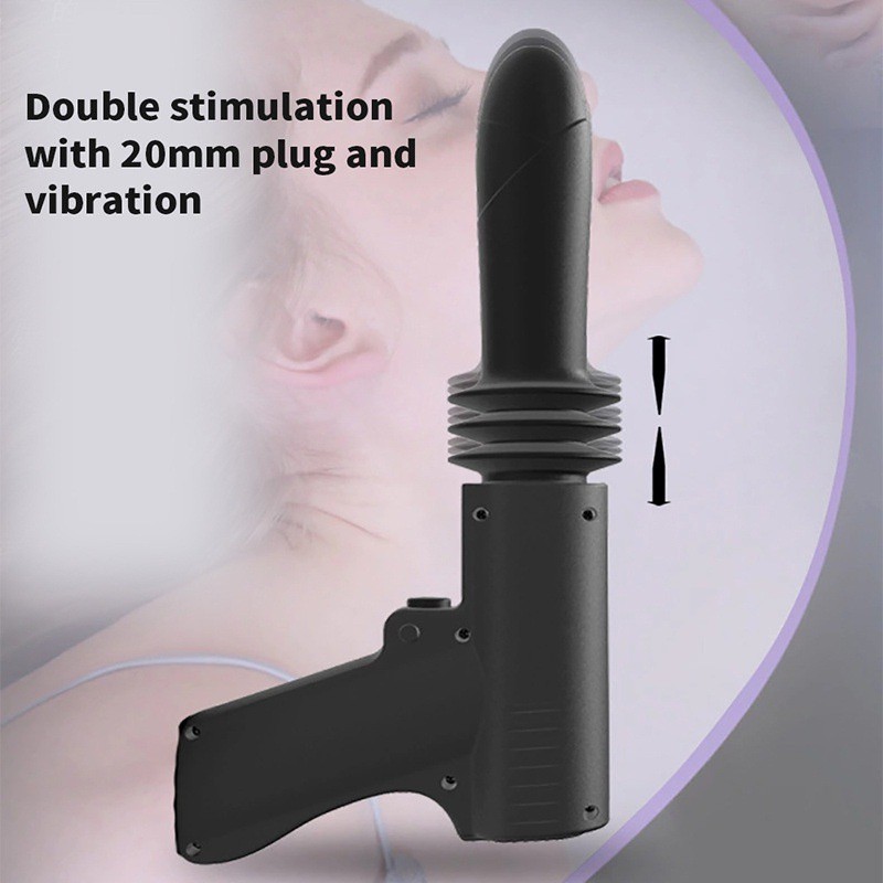 Automatski dildo vibrator sa potiskivanjem sa drškom u obliku pištolja