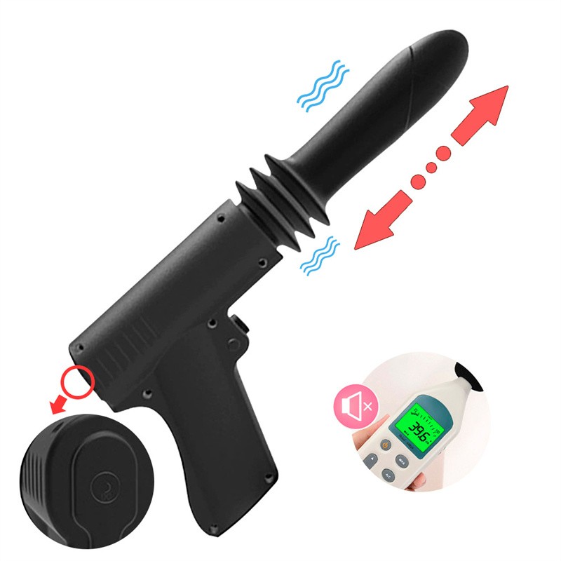 Automatski dildo vibrator sa potiskivanjem sa drškom u obliku pištolja