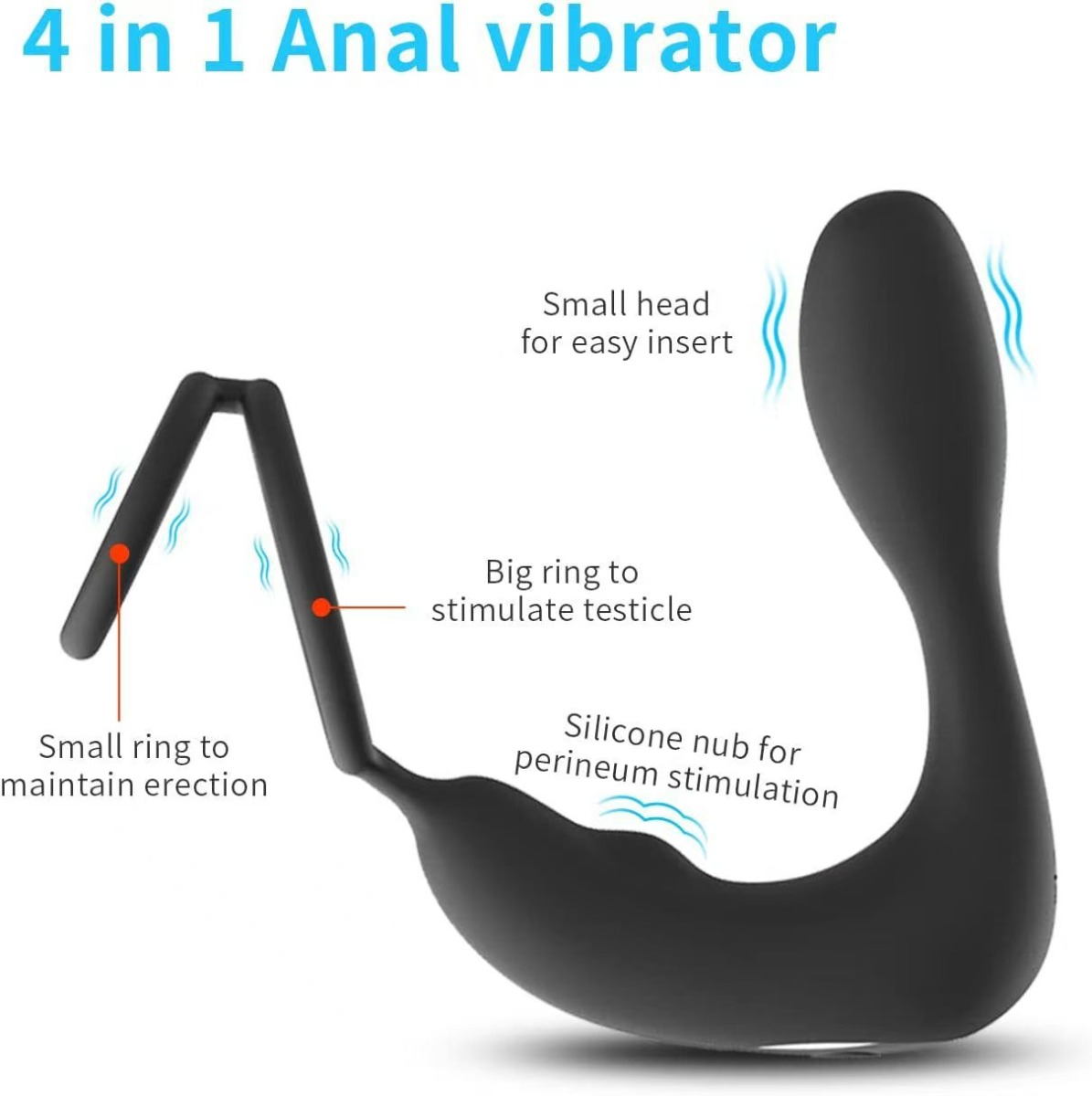 Masažer prostate 4-u-1 sa prstenom i daljinskim