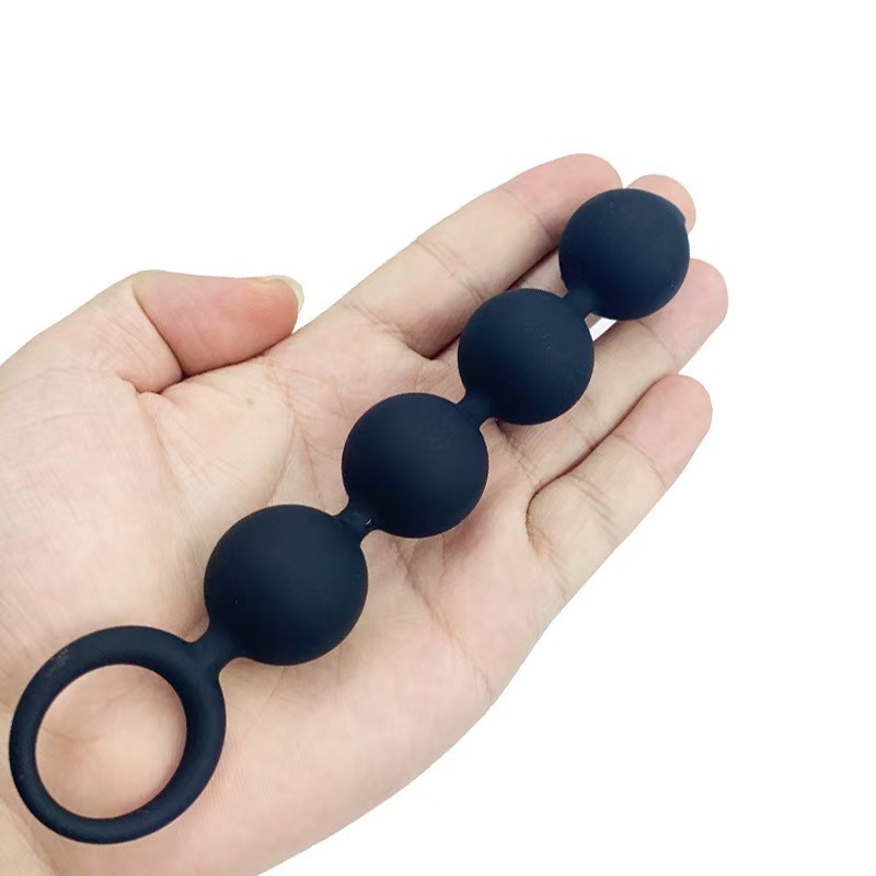 Silikonske analne kuglice sa prstenom CRVENE