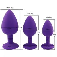 Silikonski analni butt plug sa kristalom - set (S,M,L veličina) PINK