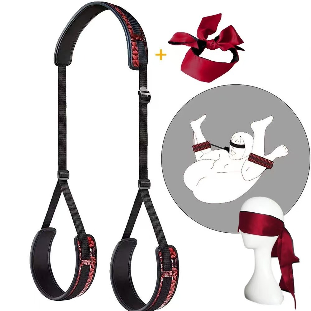 Bondage set: kaiš za vezivanje (vrat–ruke) + povez za oči + analne kuglice