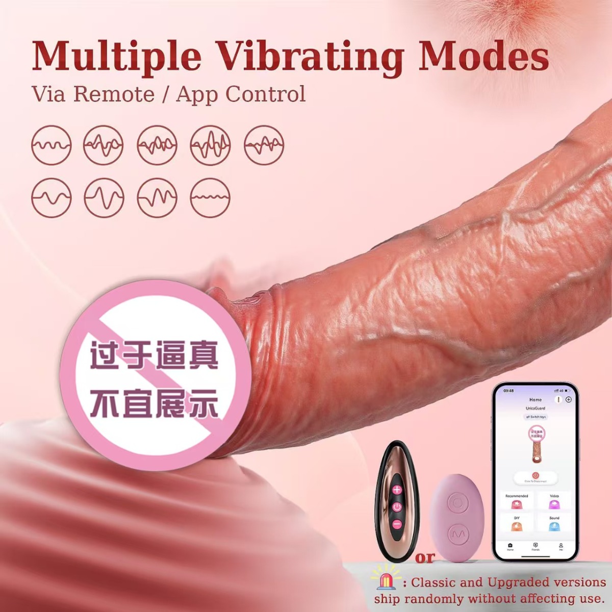 Vibrirajuća realistična navlaka i produžetak za penis (daljinski/app)