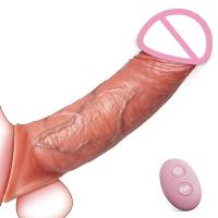 Vibrirajuća realistična navlaka i produžetak za penis (daljinski/app)