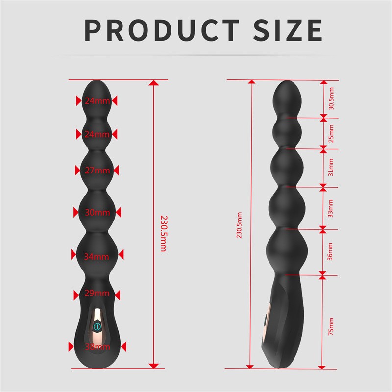 Silikonski analni vibrator sa analnim kuglicama